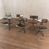 Set of 6 Rare Unusual Faceted Brass Dining Chairs