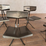 Set of 6 Rare Unusual Faceted Brass Dining Chairs