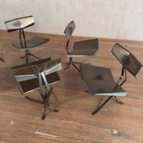 Set of 6 Rare Unusual Faceted Brass Dining Chairs