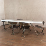 Set of 6 Rare Unusual Faceted Brass Dining Chairs