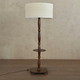 Antique French Carved Fluted Wood Floor Lamp