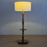 Antique French Carved Fluted Wood Floor Lamp
