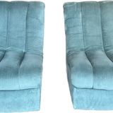 Pair of Teal Channeled Side Chairs