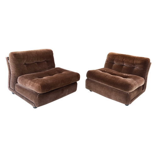 Pair of Upholstered Amanta Lounges by B + B Italia