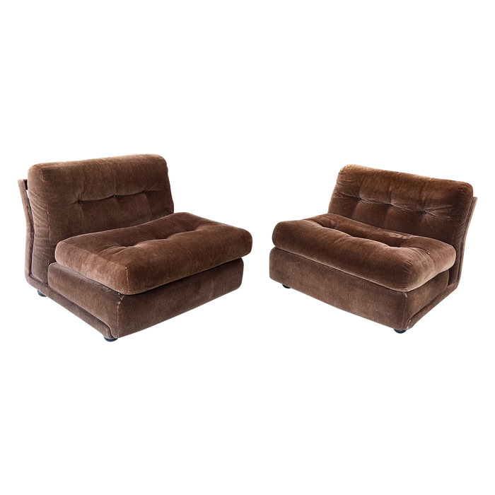 Pair of Upholstered Amanta Lounges by B + B Italia