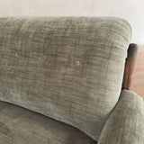 Vintage Sage Green Spanish Oak Framed Sofa, 1960s