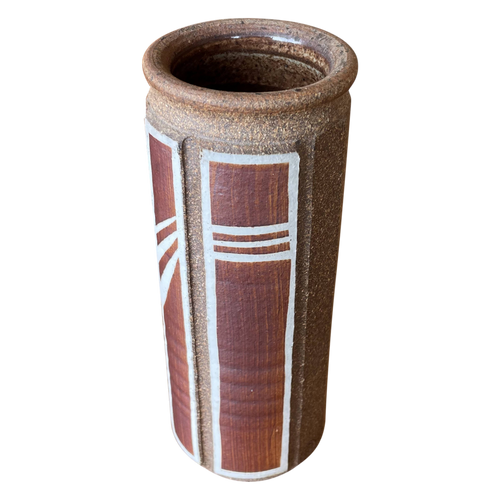 Small Stripe Detail Terracotta Vase