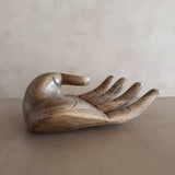 Large Wood Open Palm Sculpture