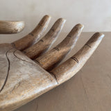 Large Wood Open Palm Sculpture