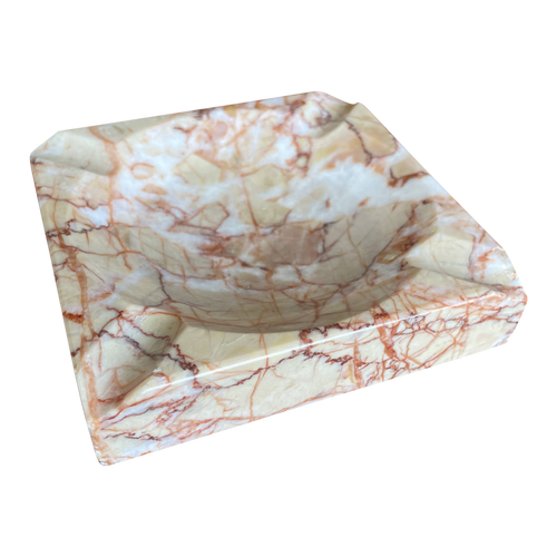 Cream and Coral Marble Ashtray