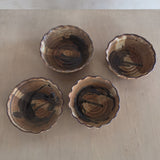 Set of 4 Scalloped Studio Pottery Bowls