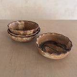Set of 4 Scalloped Studio Pottery Bowls