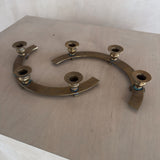 Pair of Curved Brass Candle Holders