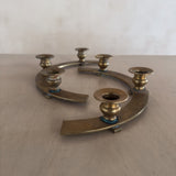Pair of Curved Brass Candle Holders