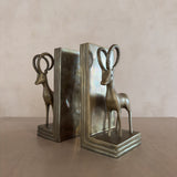 Pair of Brass Ibex Bookends