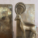 Pair of Brass Ibex Bookends