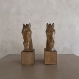 Pair of Plaster Horse Head Bookends