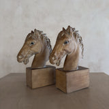 Pair of Plaster Horse Head Bookends