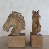 Pair of Plaster Horse Head Bookends
