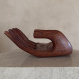 Medium Wood Open Palm Sculpture