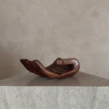 Squared Wood Open Palm Sculpture