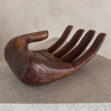 Squared Wood Open Palm Sculpture