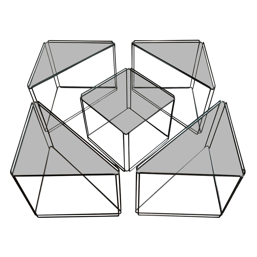 ‘Isocele’ Glass Tables by Max Sauze