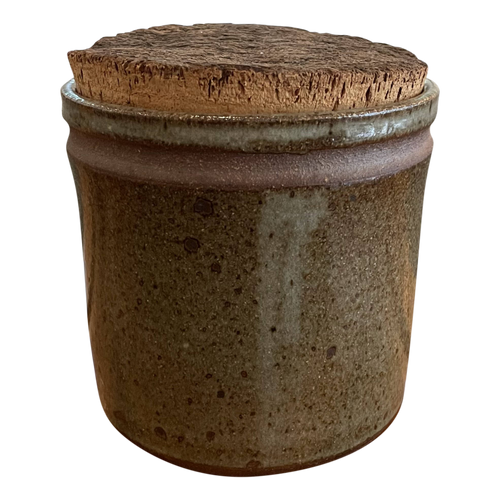 Green Studio Pottery Jar with Cork