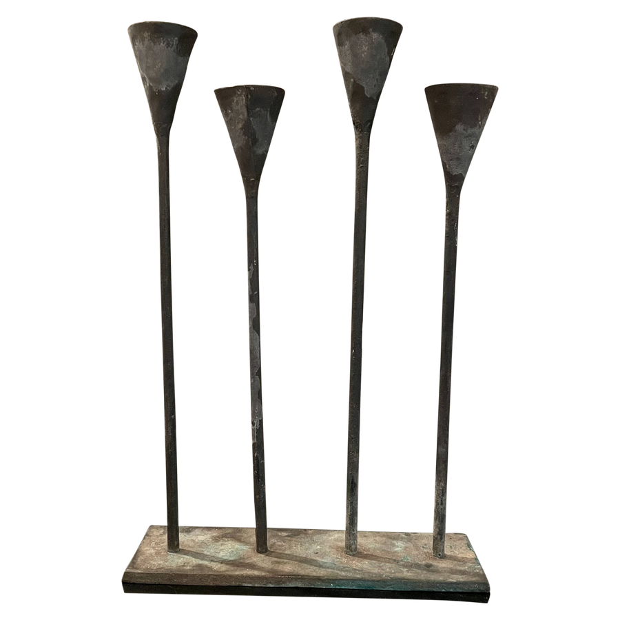 Pair of Iron Candelabras