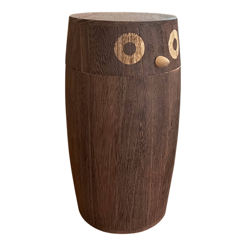 Wooden Lidded Owl Canister