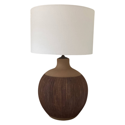 Earth Tone Pottery Table Lamp
