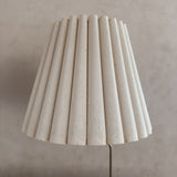 Pair of Brass and Wood Table Lamps with Pleated Shades