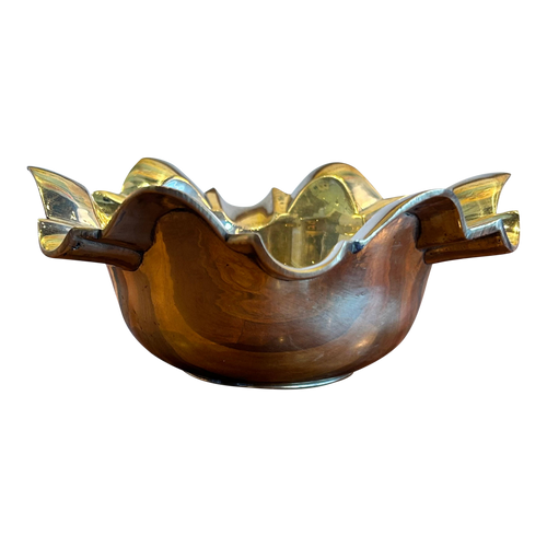 Ruffled Brass Ashtray