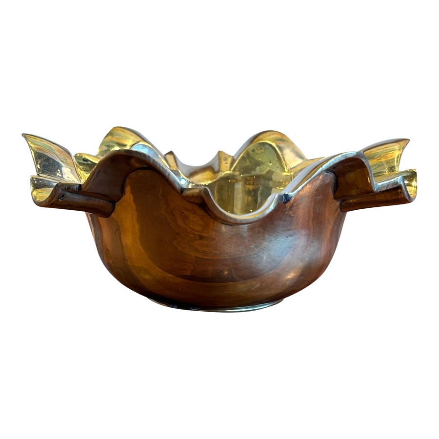 Ruffled Brass Ashtray