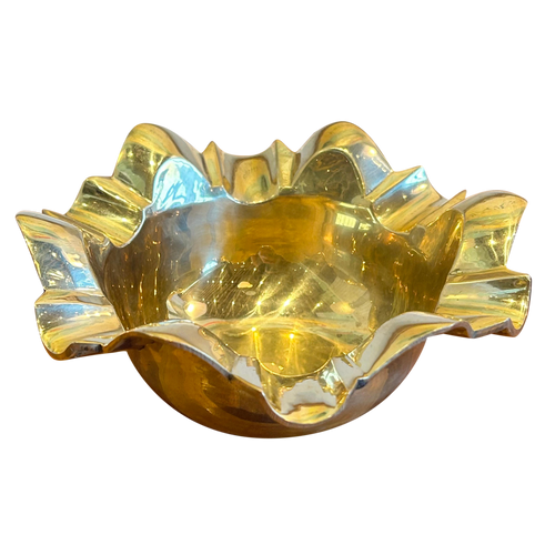 Ruffled Brass Ashtray