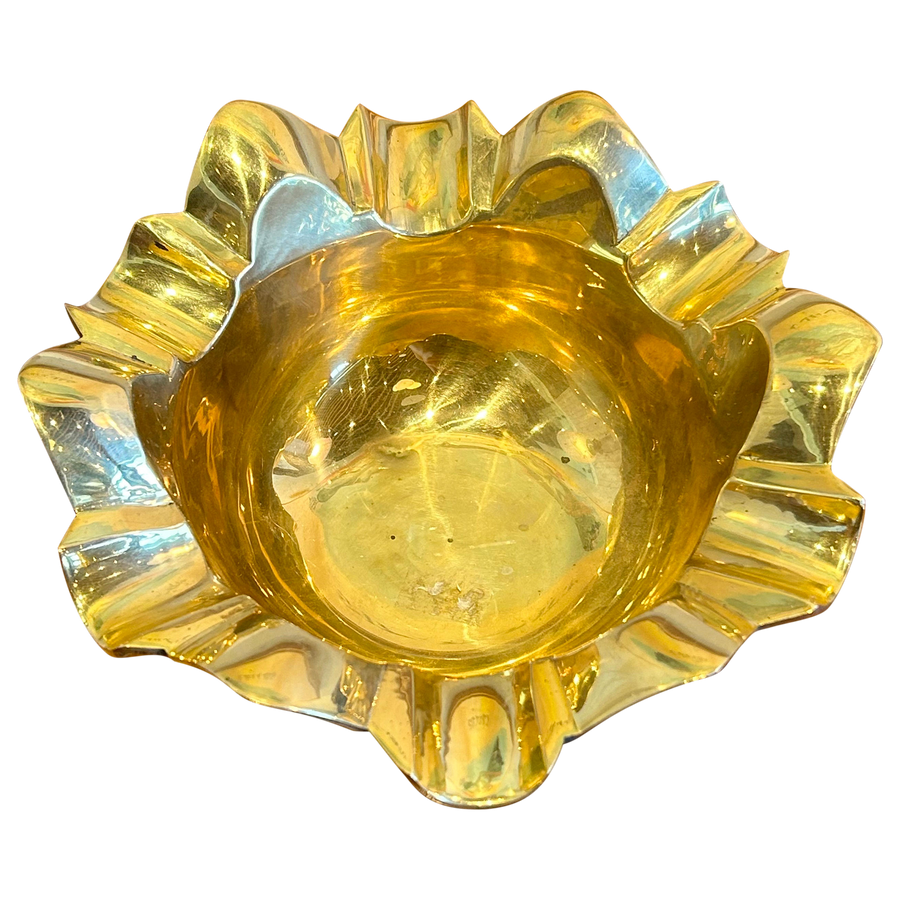 Ruffled Brass Ashtray