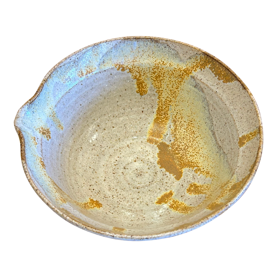 Light Blue Glazed Bowl with Lip