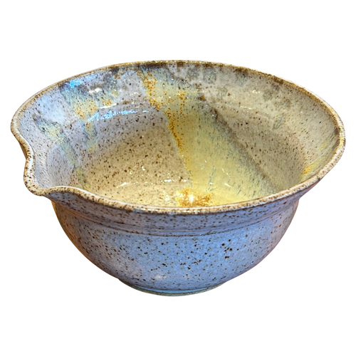 Light Blue Glazed Bowl with Lip