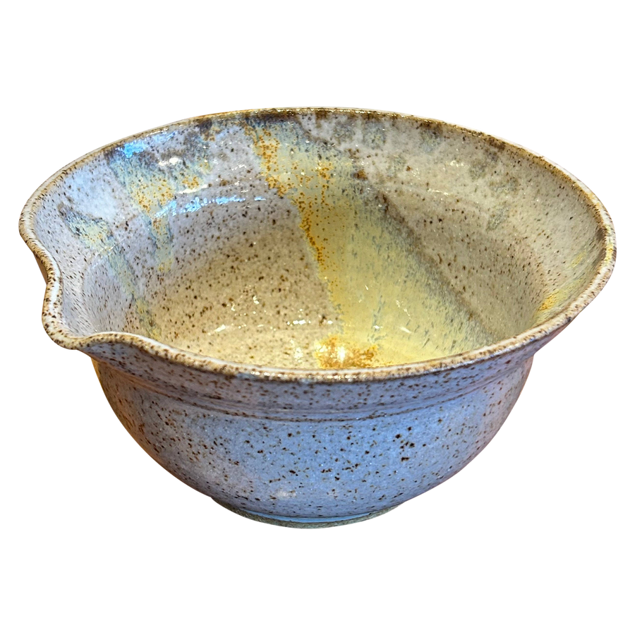 Light Blue Glazed Bowl with Lip