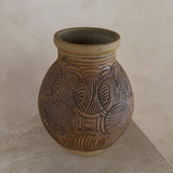 Etched Studio Ceramic Vessel