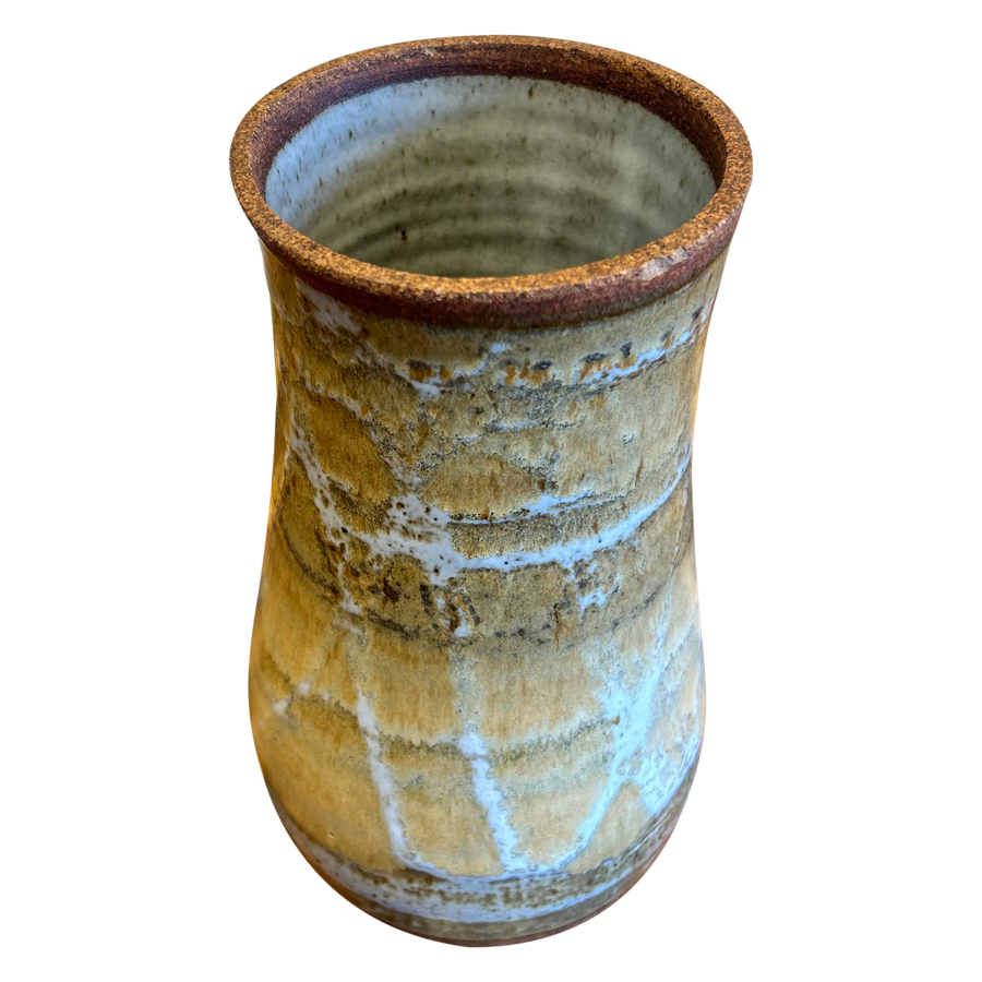 Textured Rim Ceramic Vessel