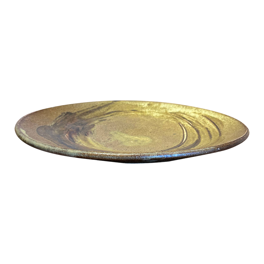 Green Glazed Studio Pottery Platter