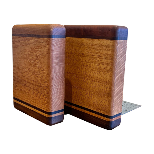 MCM Striped Wood Bookends