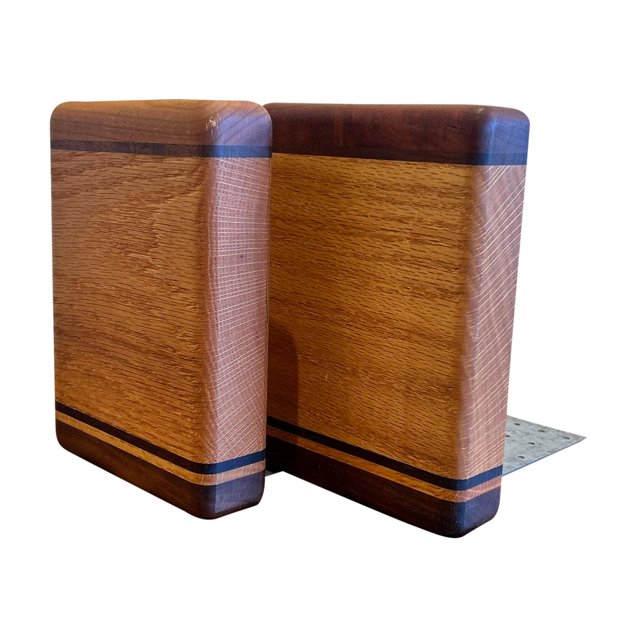 MCM Striped Wood Bookends