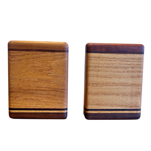 MCM Striped Wood Bookends