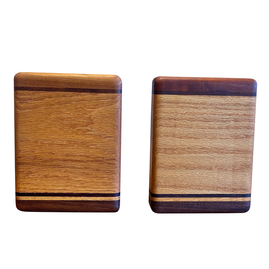 MCM Striped Wood Bookends