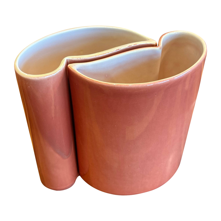 Pair of Coral Nesting Vases