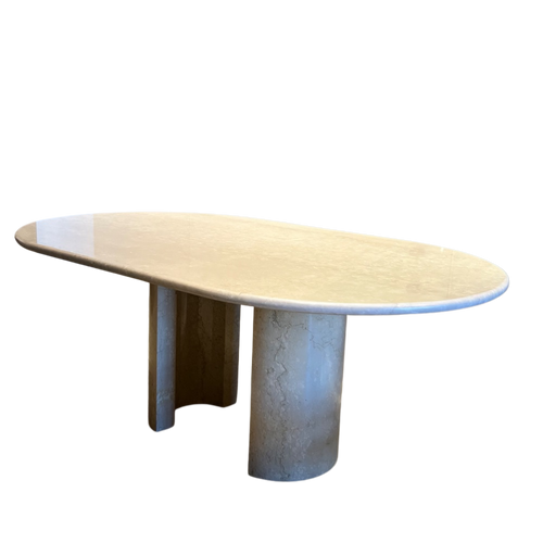 Oval Italian Travertine Dining Table