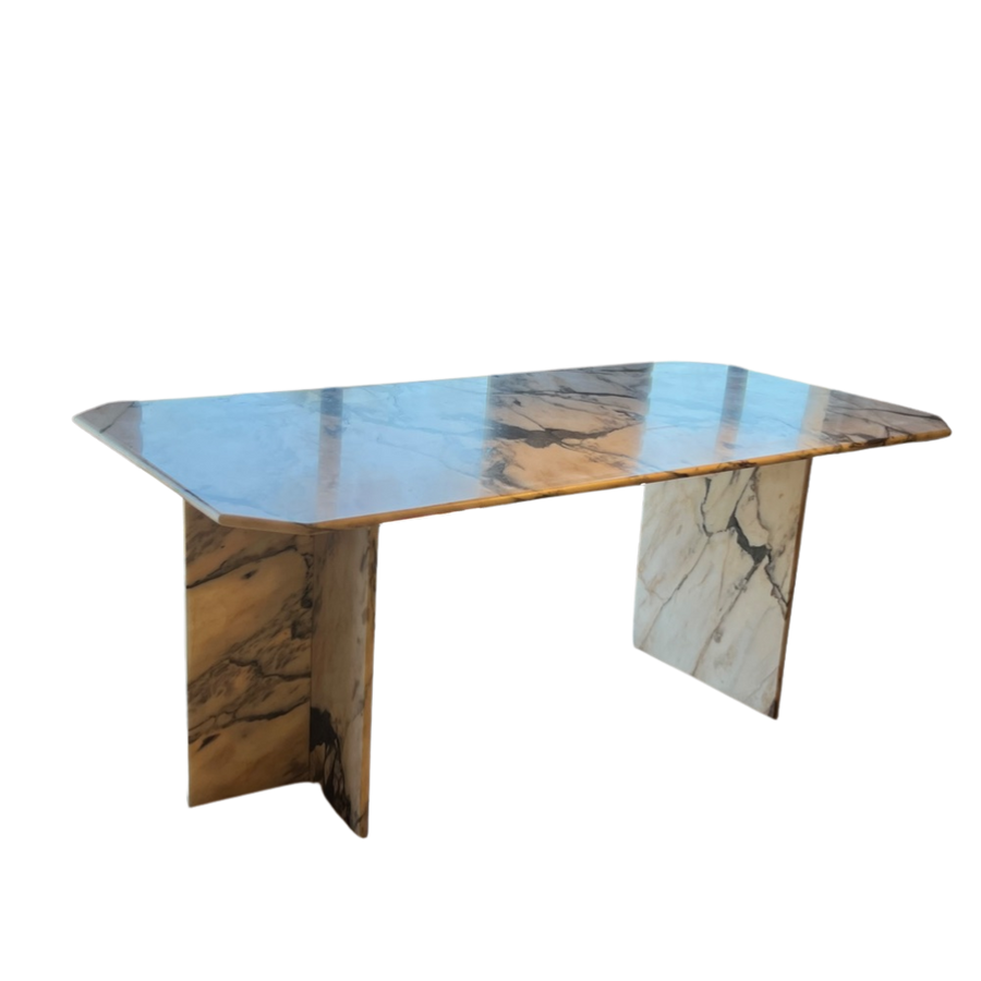 Italian Marble Clipped Edge Dining Table