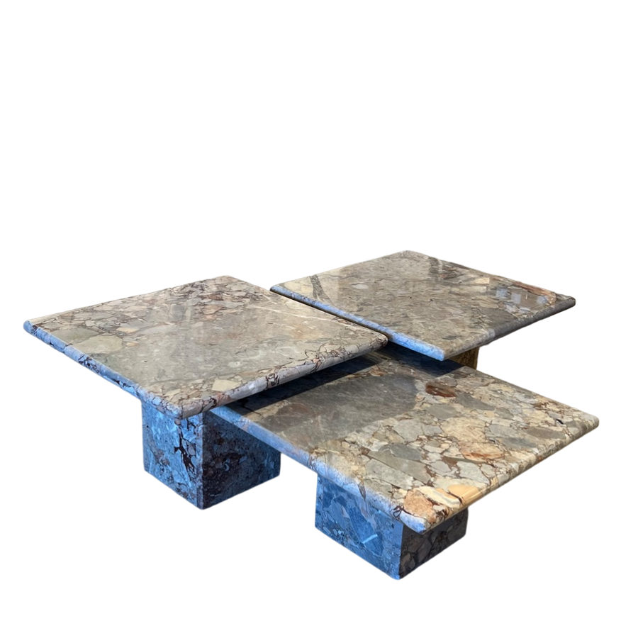 Set of 3 Italian Marble Nesting Tables